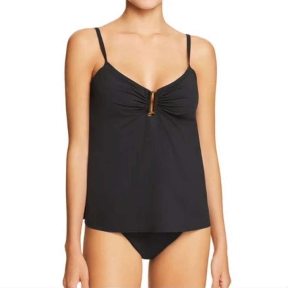 Miraclesuit Amoressa Eclipse Aries Tankini swim Top 8 Black